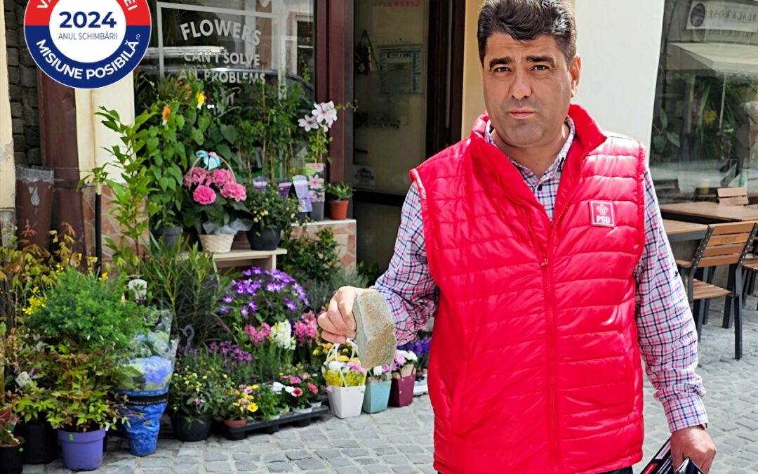 Piatra cubică de pe strada Luceafărului este un adevărat pericol public!